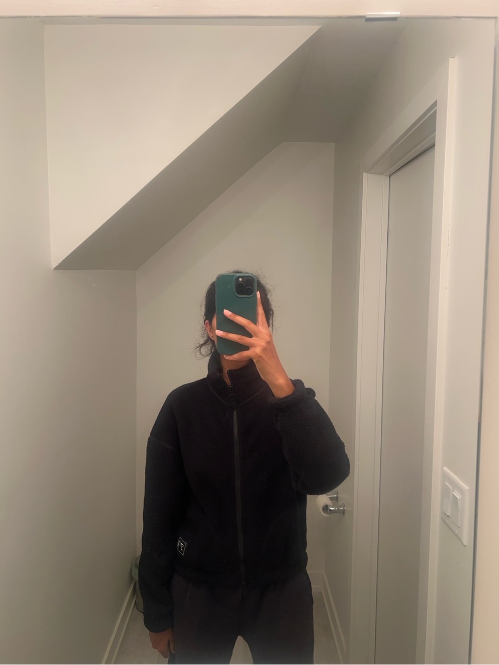 Black Gymshark Sherpa Jacket XS